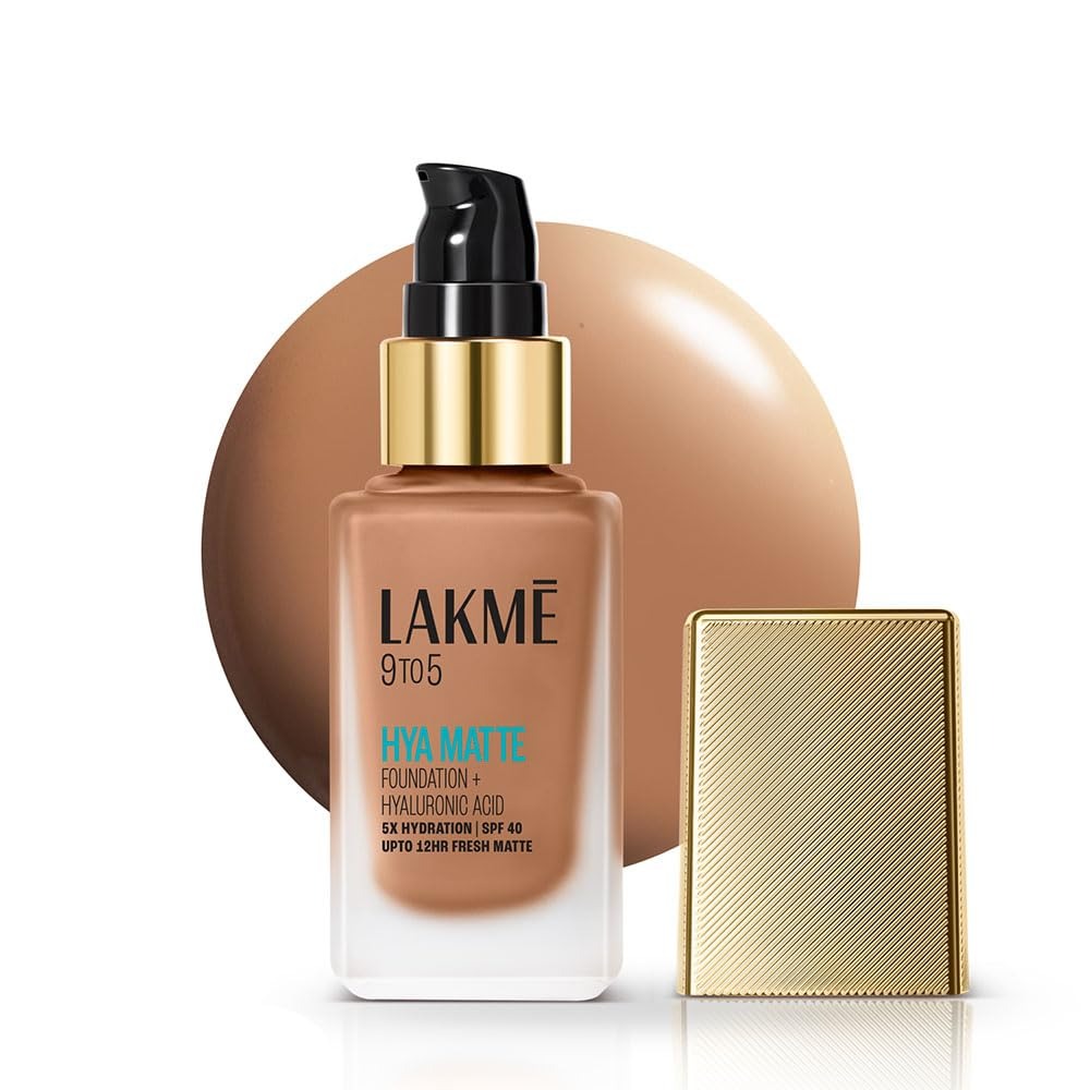 Lakme 9to5 Hya Matte Foundation + Hyaluronic Acid Warm Caramel - 25ml
